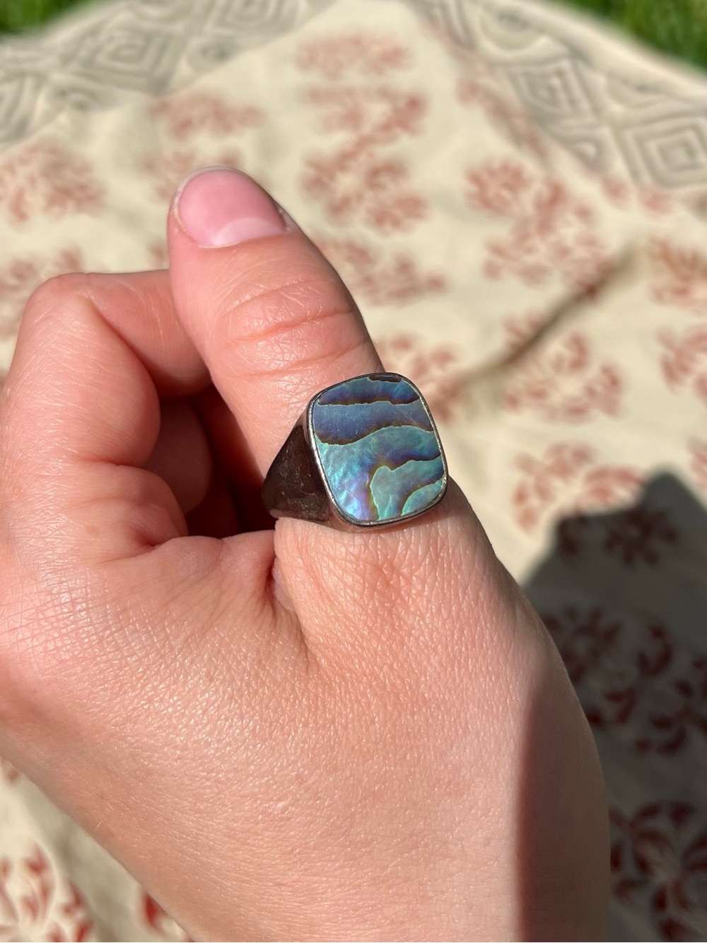 Sterling Silver Abalone Shell Ring - Picture 2 of 11